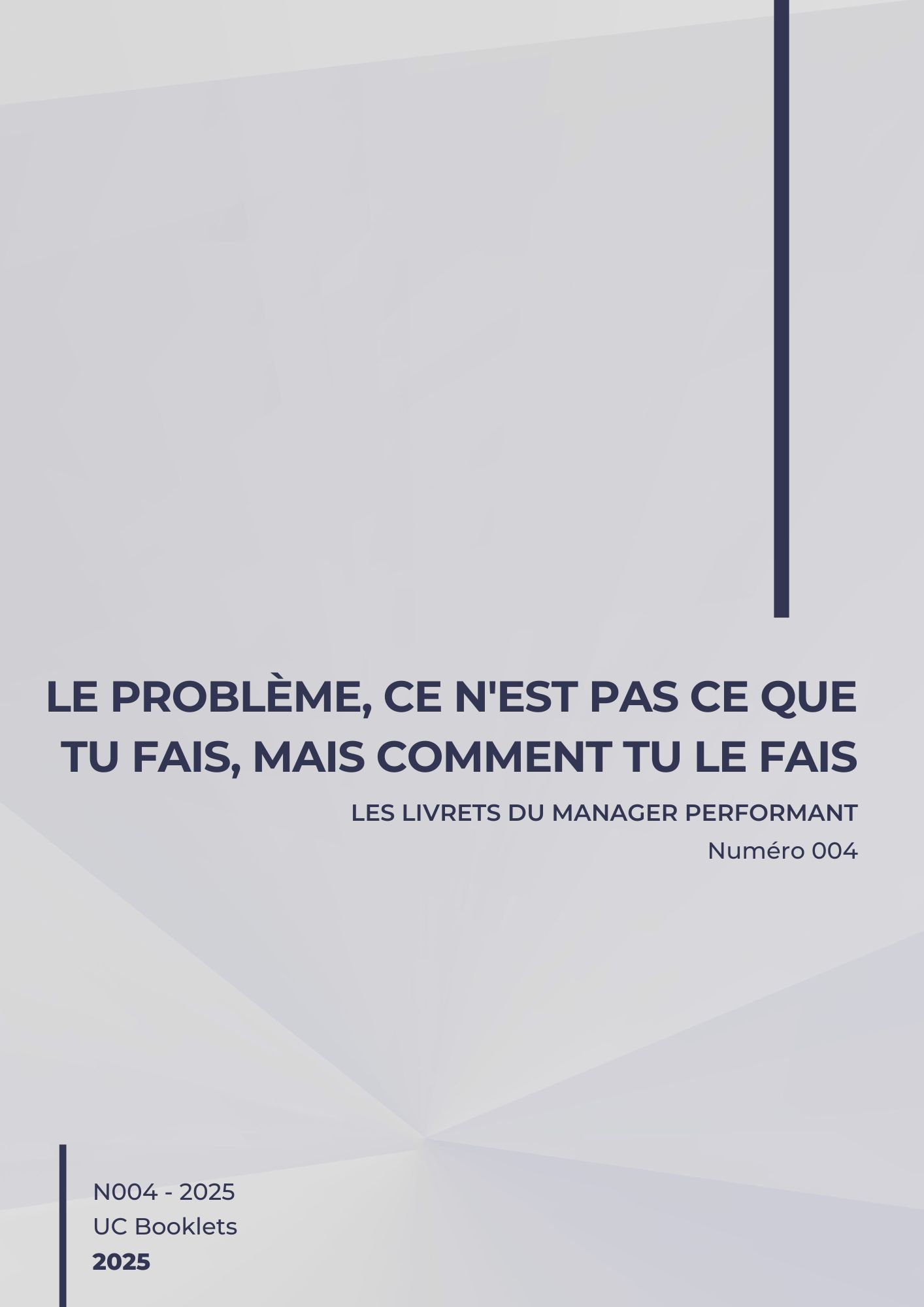 Le problème ce n'est pas ce que tu fais, mais comment tu le fais